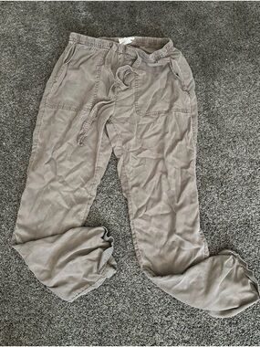 Nicole Miller Taupe Straight-Leg Drawstring Pants